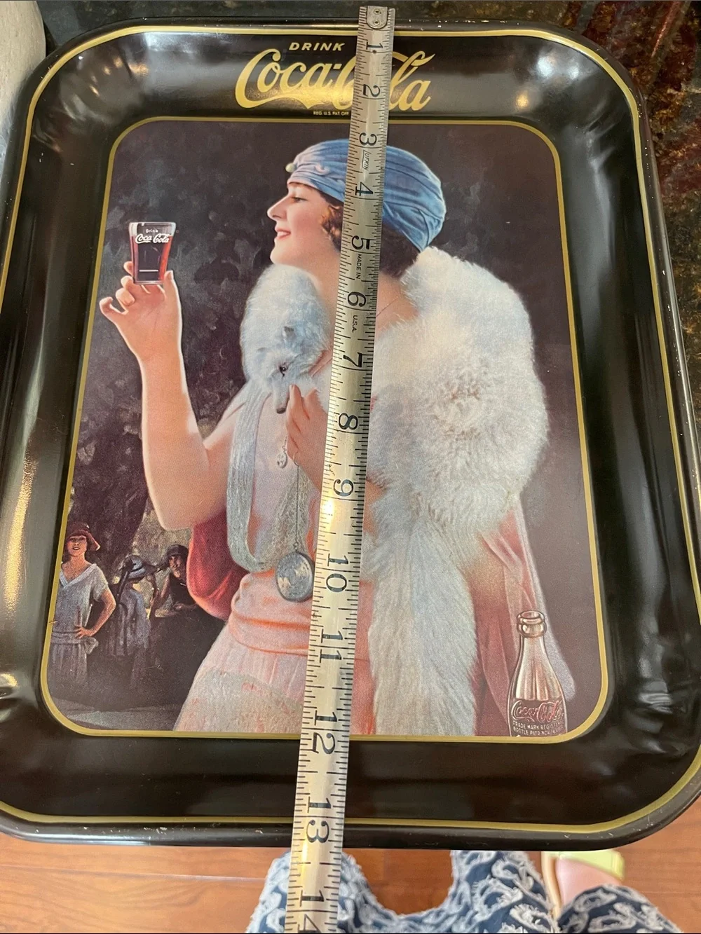 13.25” Coca Cola Vintage Black Serving Tray with Classic Artwork